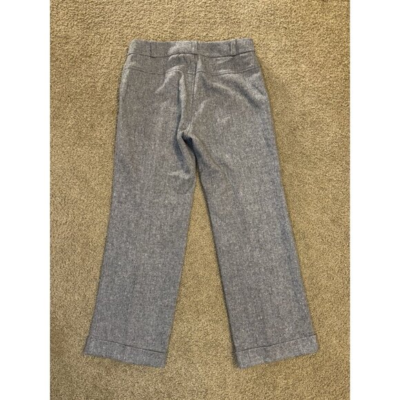 JCREW Gray Wool Wide Leg Cuffed Trouser Pants Career Professional 10P 30x28 - Picture 2 of 6